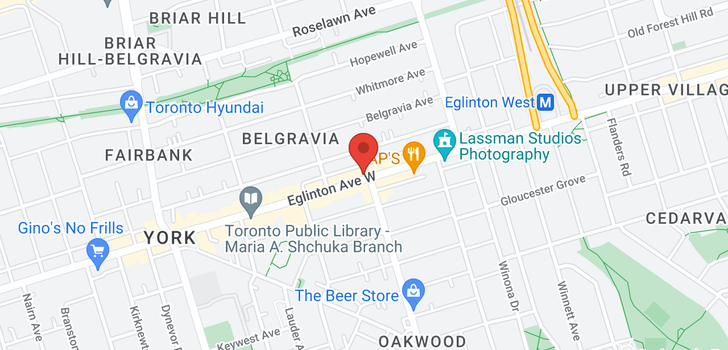 map of 1586 EGLINTON AVE W